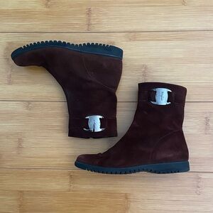 Salvatore Ferragamo Brown Suede Ankle Boots 7